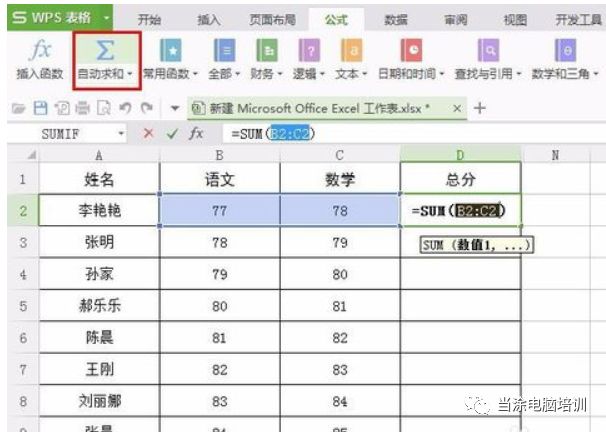 wpsxlsx表格自动求和_wps表格怎么自动求和_wpsexcel自动求和